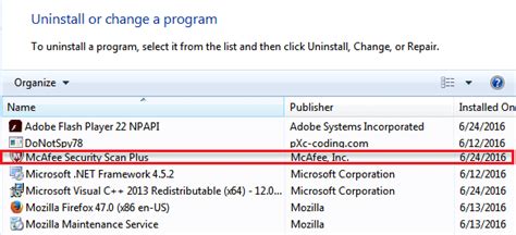 afinstallere mcafee windows 10 helt.